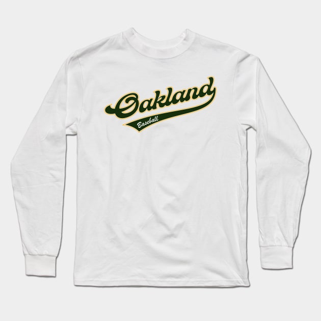 Oakland Baseball Long Sleeve T-Shirt by Cemploex_Art